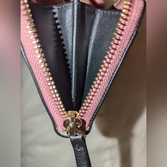 Kate Spade Intarsia Scallop Slim Continent Leather Wallet Rococo Pink Mint LNC - Picture 3 of 9